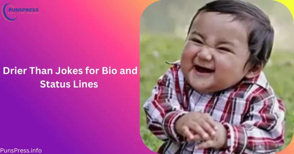 Drier Than Jokes for Bio and Status Lines