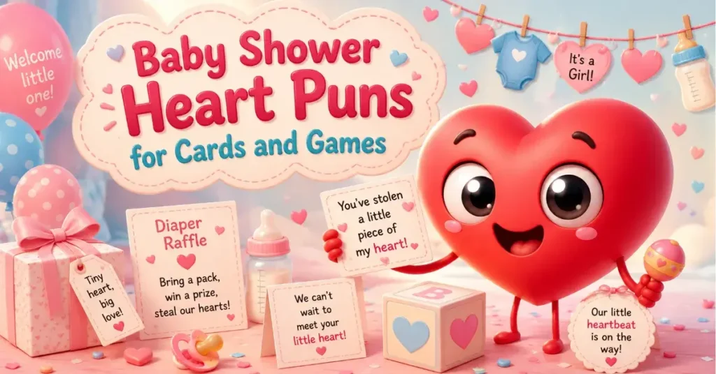 Baby Shower Heart Puns for Cards and Games